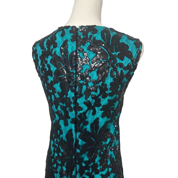 DIANE VON FURSTENBERG Jade Black Floral Sequin Shift Dress Size 6 NEW NWOT - Picture 8 of 10